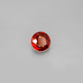Granada espessartita vermelho natural 0,79ct, corte redondo, VVS-VS