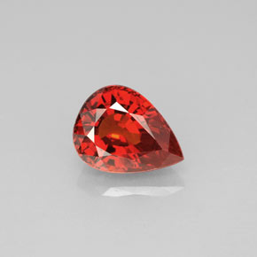 Granada espessartita laranja natural 2,61ct, formato de pêra, VVS-VS