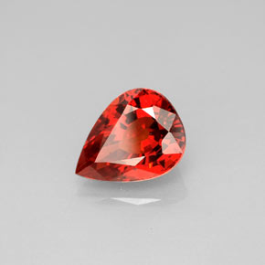 Granada espessartita laranja natural 2,61ct, formato de pêra, VVS-VS