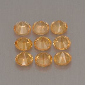 Pedras preciosas de granada espessartita laranja natural de  ct, corte redondo, VS