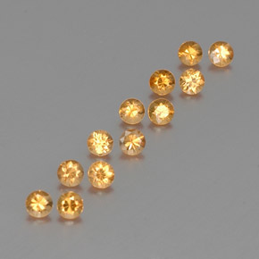 Pedras preciosas de Granada espessartita Laranja natural de  ct, Corte Redondo, VVS-VS