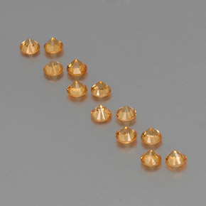 Pedras preciosas de Granada espessartita Laranja natural de  ct, Corte Redondo, VVS-VS