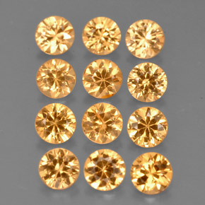 Pedras preciosas de Granada espessartita Laranja natural de  ct, Corte Redondo, VVS-VS