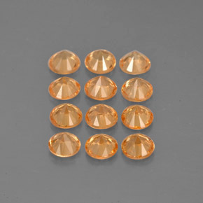 Pedras preciosas de Granada espessartita Laranja natural de  ct, Corte Redondo, VVS-VS