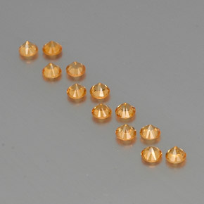 Pedras preciosas de granada espessartita laranja natural de  ct, corte redondo, VVS-VS