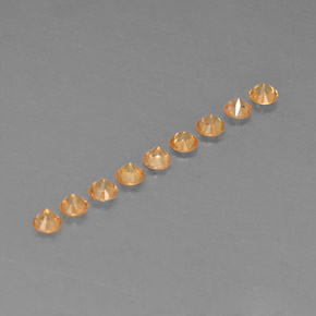 Pedras preciosas de granada espessartita laranja natural de  ct, corte redondo, VVS-VS