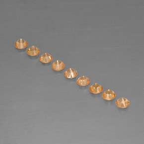 Pedras preciosas de Granada espessartita Laranja natural de  ct, Corte Redondo, VVS-VS