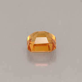 Granada espessartita laranja natural 0,41ct, corte esmeralda, VS