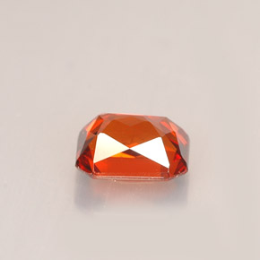 Granada espessartita laranja natural 1,40ct, corte esmeralda, VVS-VS