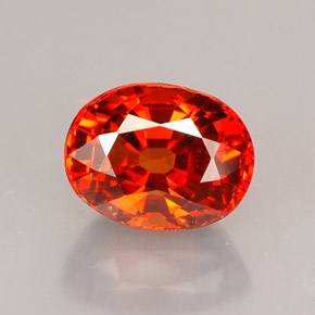 Granada espessartita vermelho natural 2,14ct, corte oval, VVS-VS