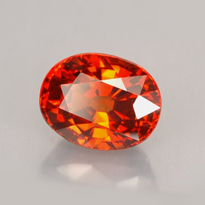 Granada espessartita vermelho natural 2,14ct, corte oval, VVS-VS