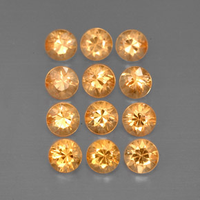 Pedras preciosas de granada espessartita laranja natural de  ct, corte redondo, VVS