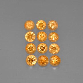 Pedras preciosas de granada espessartita laranja natural de  ct, corte redondo, VVS