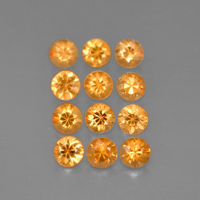 Pedras preciosas de granada espessartita laranja natural de  ct, corte redondo, VVS