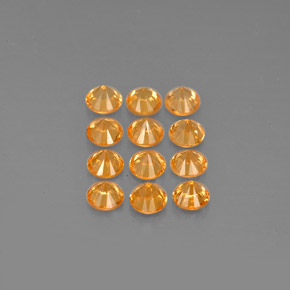 Pedras preciosas de granada espessartita laranja natural de  ct, corte redondo, VVS