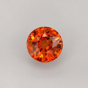 Granada espessartita laranja natural 1,13ct, corte redondo, VS-SI