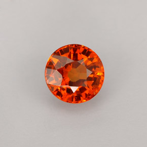 Granada espessartita laranja natural 1,13ct, corte redondo, VS-SI