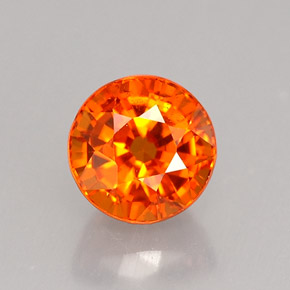 Granada espessartita laranja natural 1,07ct, corte redondo, VS