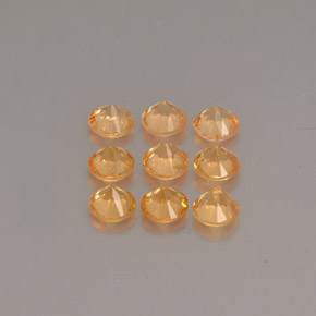 Pedras preciosas de granada espessartita laranja natural de  ct, corte redondo, VS