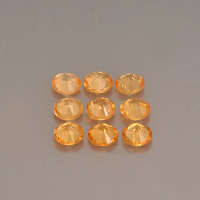 Pedras preciosas de granada espessartita laranja natural de  ct, corte redondo, VS