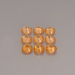 Pedras preciosas de granada espessartita laranja natural de  ct, corte redondo, VS