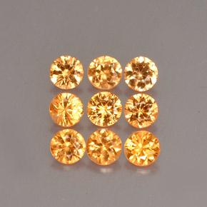 Pedras preciosas de granada espessartita laranja natural de  ct, corte redondo, VS