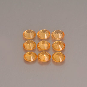 Pedras preciosas de granada espessartita laranja natural de  ct, corte redondo, VS