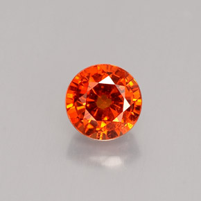 Granada espessartita laranja natural 1,22ct, corte redondo, VS