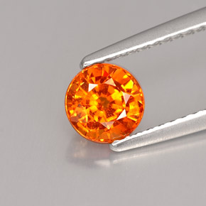 Granada Espessartita Tangerina Natural 1,09ct, Corte Redondo, VS