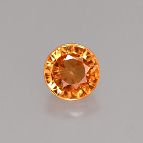 Granada espessartita laranja natural 1,19ct, corte redondo, VS