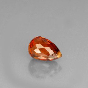 Granada espessartita laranja natural 1,36ct, briolete, VVS-VS