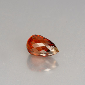 Granada espessartita laranja natural 1,28ct, briolete, VS