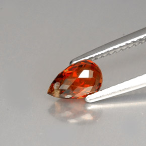 Granada espessartita laranja natural 1,28ct, briolete, VS