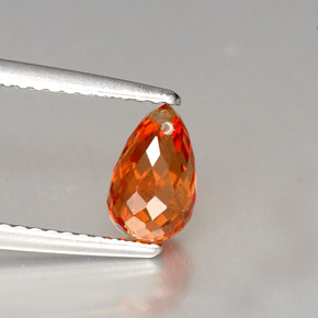 Granada espessartita laranja natural 1,70ct, briolete, VS