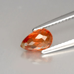 Granada espessartita laranja natural 1,70ct, briolete, VS