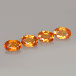 Pedras preciosas de granada espessartita laranja natural de  ct, corte oval, VS