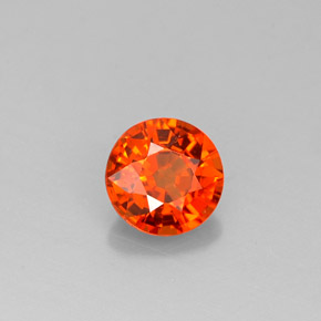 Granada espessartita Tangerina Natural 0.83ct, Corte Redondo, VS