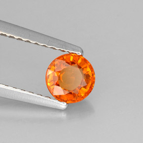 Granada espessartita laranja natural 0,71ct, corte redondo, VS