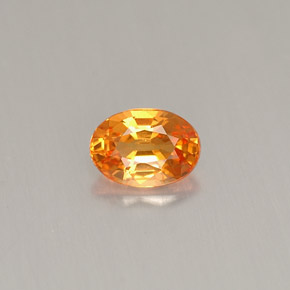 Granada espessartita laranja natural 0,59ct, corte oval, VVS-VS