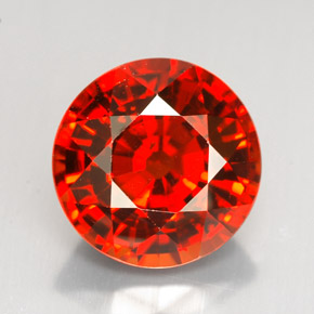 Granada espessartita laranja natural 8,88ct, corte redondo, VS-SI