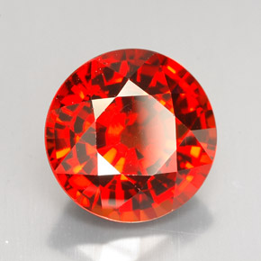 Granada espessartita laranja natural 8,88ct, corte redondo, VS-SI