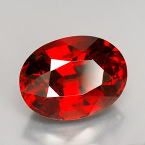 Granada espessartita vermelho natural 9,65ct, corte oval, VS