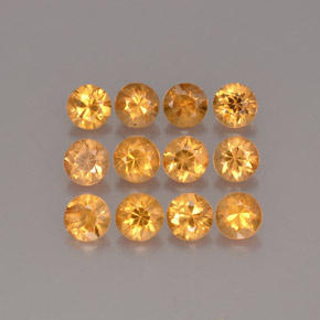 Pedras preciosas de granada espessartita laranja natural de  ct, corte redondo, VS