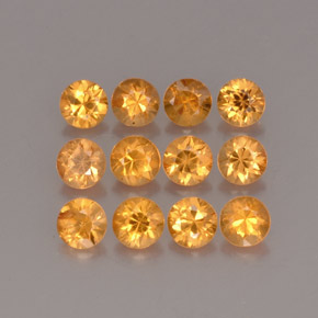 Pedras preciosas de granada espessartita laranja natural de  ct, corte redondo, VS