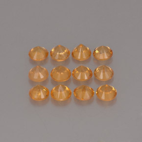 Pedras preciosas de granada espessartita laranja natural de  ct, corte redondo, VS