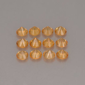 Pedras preciosas de granada espessartita laranja natural de  ct, corte redondo, VS