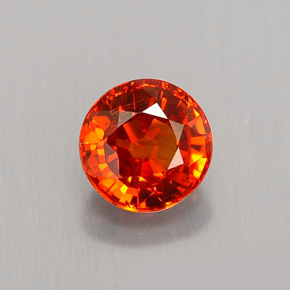 Granada espessartita laranja natural 1,06ct, corte redondo, VS