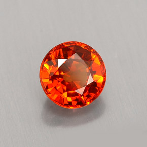 Granada espessartita laranja natural 1,06ct, corte redondo, VS