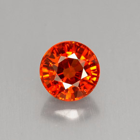 Granada espessartita laranja natural 0,90ct, corte redondo, VS