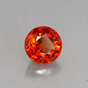 Granada espessartita laranja natural 0,90ct, corte redondo, VS